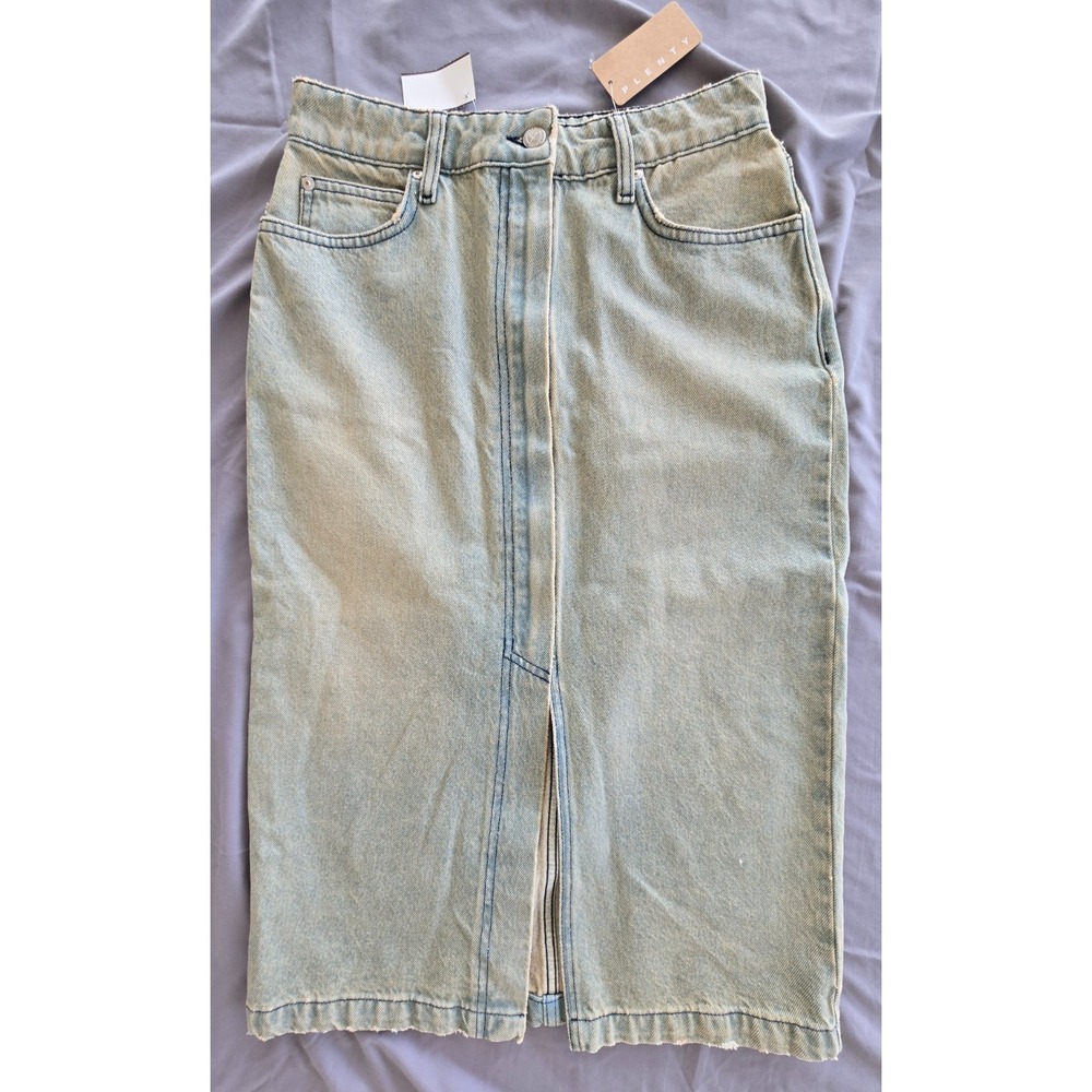 Plenty Jeans Midi Skirt Open Up Front W Sz 27 Y2K Grunge Preppy Bohemiem